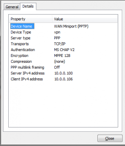 VPN Detail Status